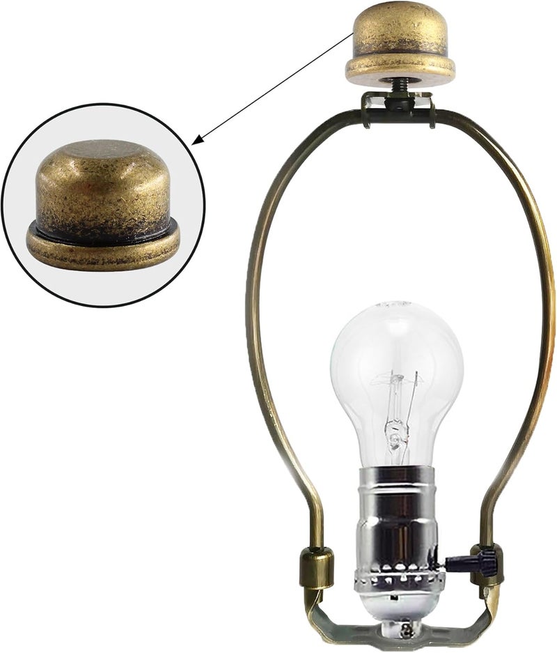 AUXBC 4PCS Solid Lamp Finials Caps Tapped, Knob On Top of The Harp Lampshade Stand, Harp Lamp Finial Knob, 1/2 inch Tall, Bronze - Image 3